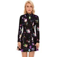 Stars Galaxi Long Sleeve Velour Longline Dress by nateshop