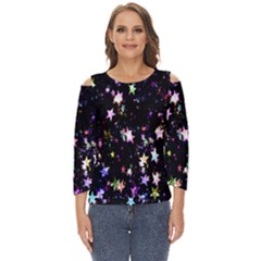 Stars Galaxi Cut Out Wide Sleeve Top