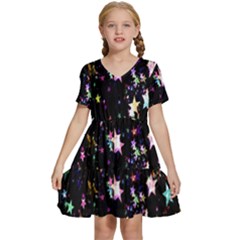 Stars Galaxi Kids  Short Sleeve Tiered Mini Dress