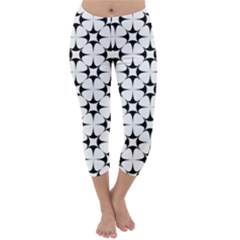 Star-white Triangle Capri Winter Leggings  by nateshop