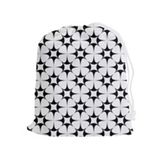 Star-white Triangle Drawstring Pouch (xl)