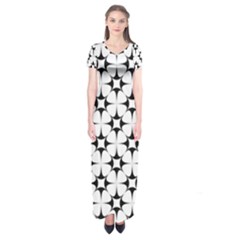 Star-white Triangle Short Sleeve Maxi Dress by nateshop