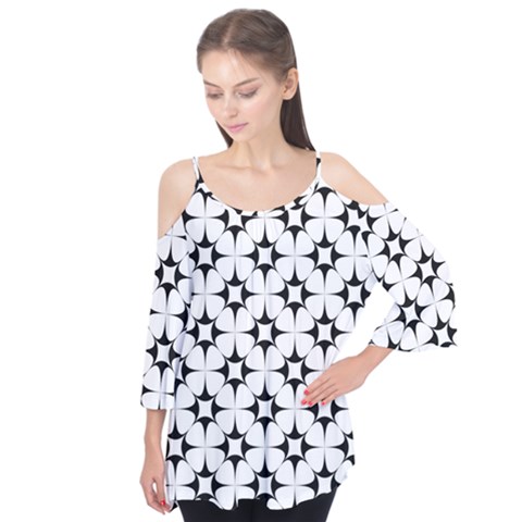 Star-white Triangle Flutter Tees by nateshop