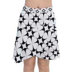 Star-white Triangle Chiffon Wrap Front Skirt by nateshop