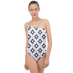 Star-white Triangle Classic One Shoulder Swimsuit by nateshop