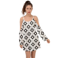 Star-white Triangle Kimono Sleeves Boho Dress by nateshop