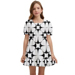 Star-white Triangle Kids  Short Sleeve Dolly Dress