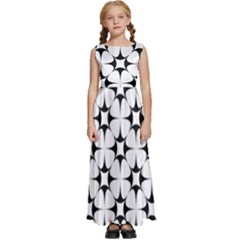 Star-white Triangle Kids  Satin Sleeveless Maxi Dress