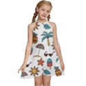 Summer Kids  Halter Collar Waist Tie Chiffon Dress View1