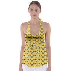 Textile-peacock Babydoll Tankini Top by nateshop