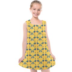 Textile-peacock Kids  Cross Back Dress by nateshop