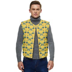 Textile-peacock Men s Short Button Up Puffer Vest	 by nateshop