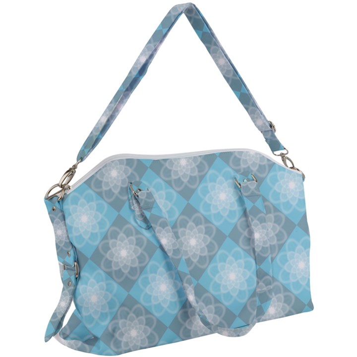 Triangle Blue Canvas Crossbody Bag