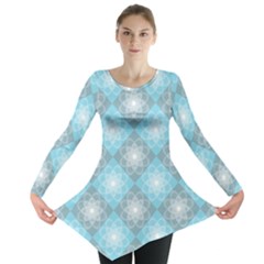 Triangle Blue Long Sleeve Tunic  by nateshop