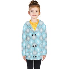 Triangle Blue Kids  Double Breasted Button Coat by nateshop