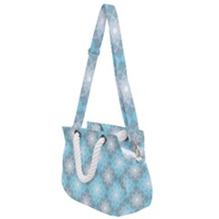 Triangle Blue Rope Handles Shoulder Strap Bag by nateshop