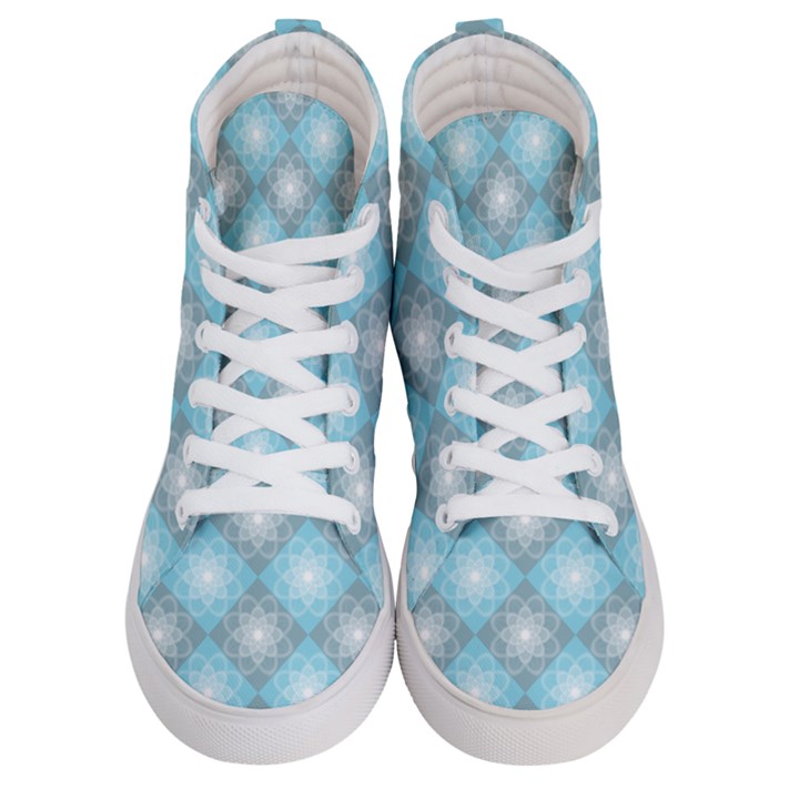 Triangle Blue Women s Hi-Top Skate Sneakers