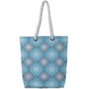 Triangle Blue Full Print Rope Handle Tote (Small) View1