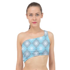 Triangle Blue Spliced Up Bikini Top  by nateshop