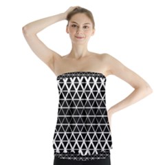 Triangle-black White Strapless Top by nateshop