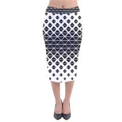 Triangle-black White Velvet Midi Pencil Skirt by nateshop