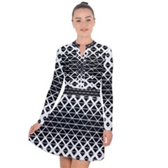 Triangle-black White Long Sleeve Panel Dress by nateshop