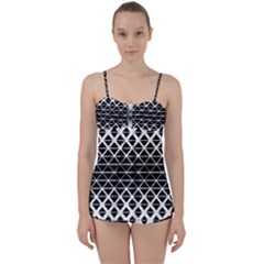 Triangle-black White Babydoll Tankini Set by nateshop