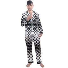 Triangle-black White Men s Long Sleeve Satin Pajamas Set by nateshop