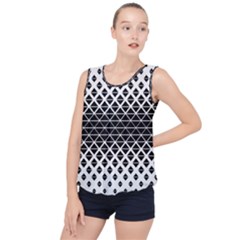 Triangle-black White Bubble Hem Chiffon Tank Top by nateshop