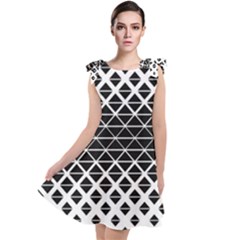 Triangle-black White Tie Up Tunic Dress by nateshop