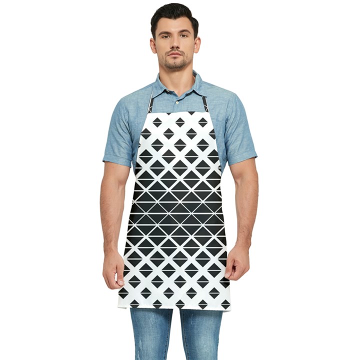 Triangle-black White Kitchen Apron