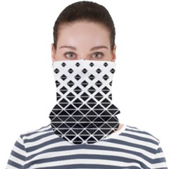 Triangle-black White Face Seamless Bandana (adult) by nateshop