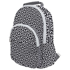 Triangle-black Rounded Multi Pocket Backpack by nateshop