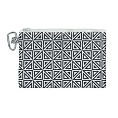 Triangle-black Canvas Cosmetic Bag (large)