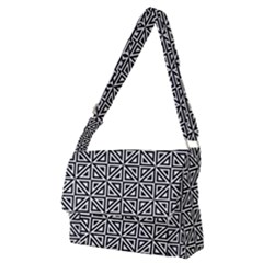 Triangle-black Full Print Messenger Bag (m)