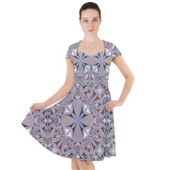 Triangle-mandala Cap Sleeve Midi Dress