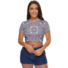 Triangle-mandala Side Button Cropped Tee by nateshop