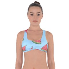 Watermelon-blue Got No Strings Sports Bra by nateshop