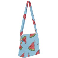 Watermelon-blue Zipper Messenger Bag by nateshop