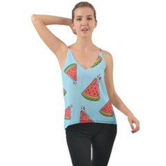 Watermelon-blue Chiffon Cami by nateshop