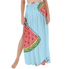 Watermelon-blue Maxi Chiffon Tie-up Sarong by nateshop