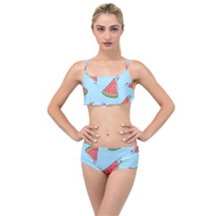 Watermelon-blue Layered Top Bikini Set by nateshop