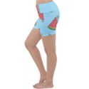 Watermelon-blue Lightweight Velour Yoga Shorts View2