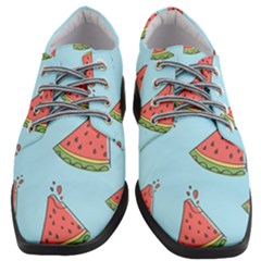 Watermelon-blue Women Heeled Oxford Shoes