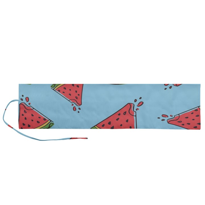 Watermelon-blue Roll Up Canvas Pencil Holder (L)