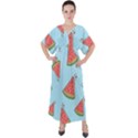 Watermelon-blue V-Neck Boho Style Maxi Dress View1