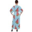 Watermelon-blue V-Neck Boho Style Maxi Dress View2