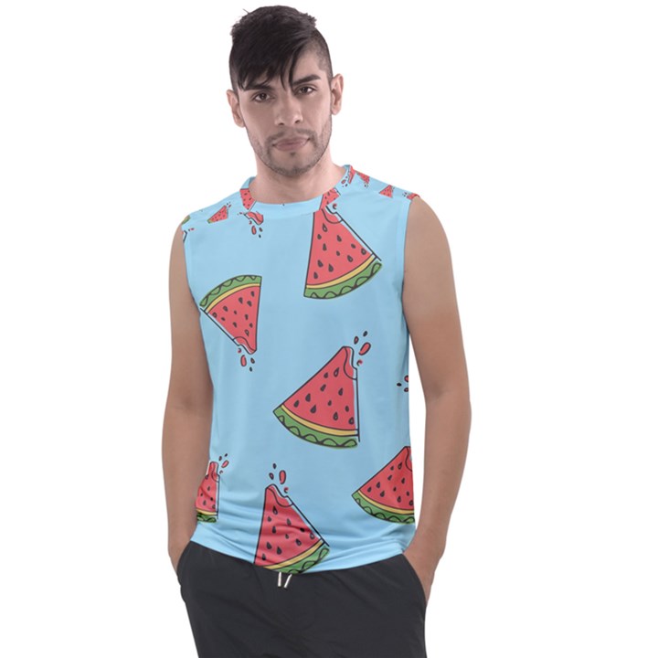 Watermelon-blue Men s Regular Tank Top