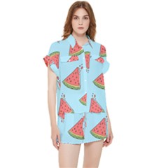 Watermelon-blue Chiffon Lounge Set by nateshop