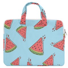 Watermelon-blue Macbook Pro 16  Double Pocket Laptop Bag 